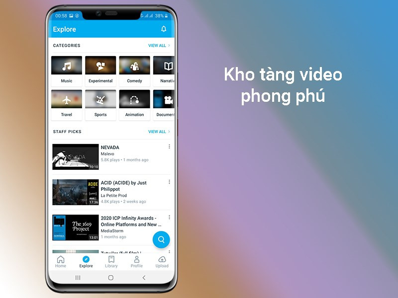 Kho video đa dạng trên Vimeo