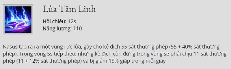Kỹ năng 3: Lửa Tâm Linh