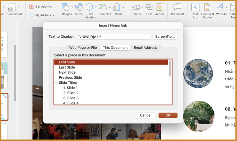 Liên kết đến slide khác trong PowerPoint