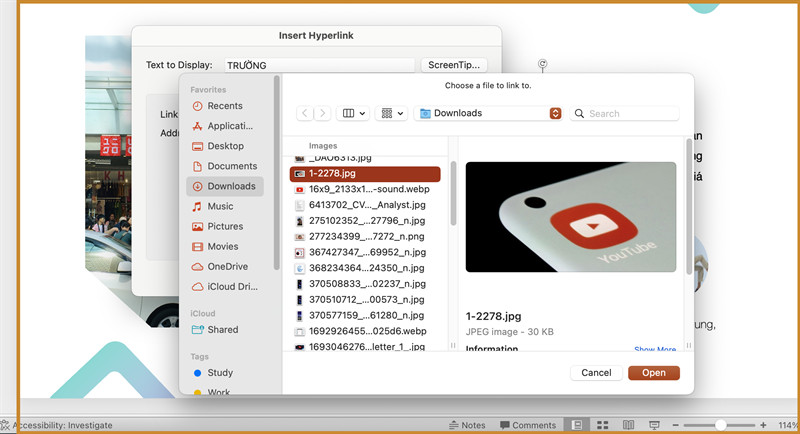 Liên kết đến tệp tin trong PowerPoint