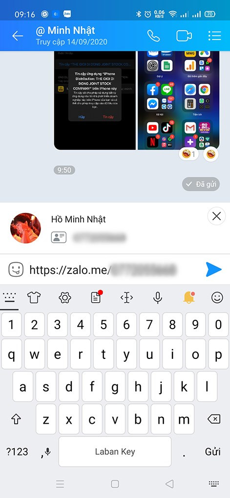 Link Zalo cá nhân