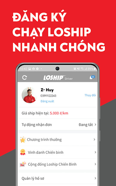 Loship - Chiến Binh: App Kiếm Tiền Online Bằng Xe Máy Linh Hoạt