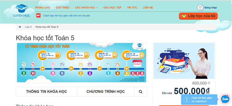 luyenhoc.vn - Học Toán lớp 5 online