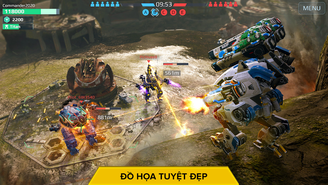 Màn hình chiến đấu War Robots PvP Multiplayer