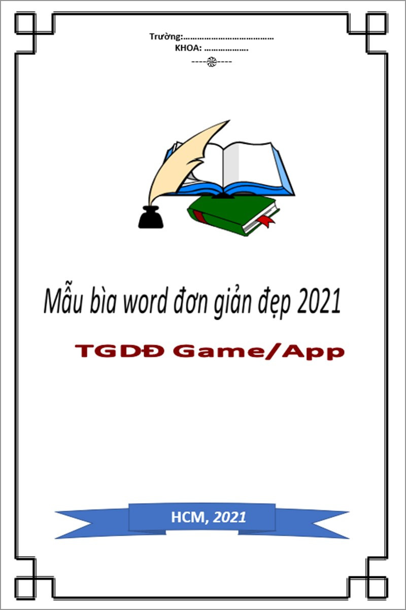 Mẫu bìa word đơn giản 2021 mẫu số 1