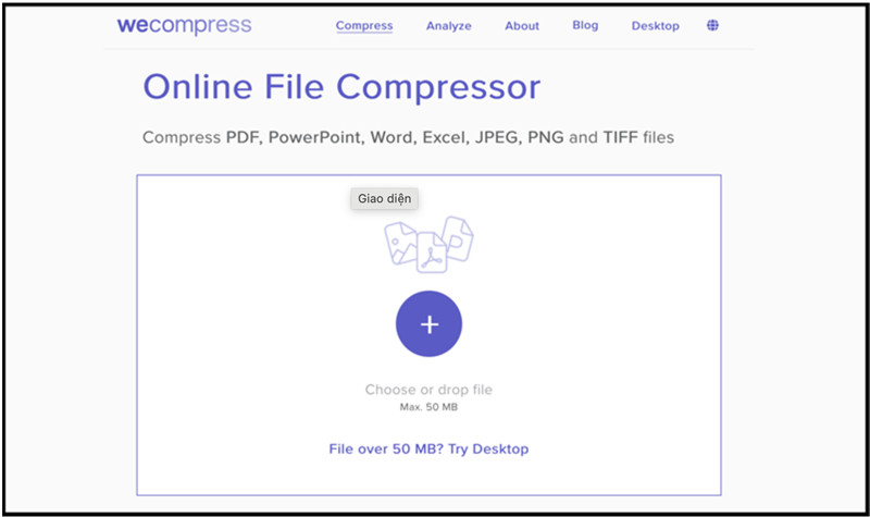 Nén file PowerPoint bằng WeCompress