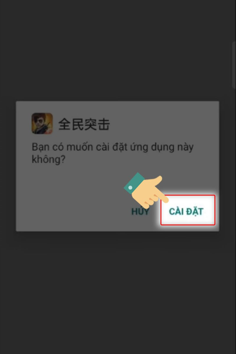 Nhấn cài đặt game