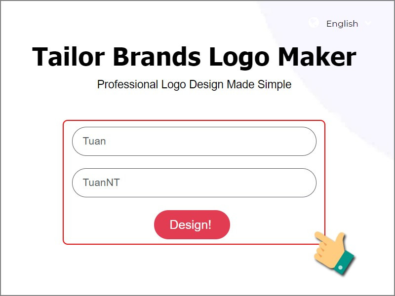 Nhấn Design trên TailorBrands