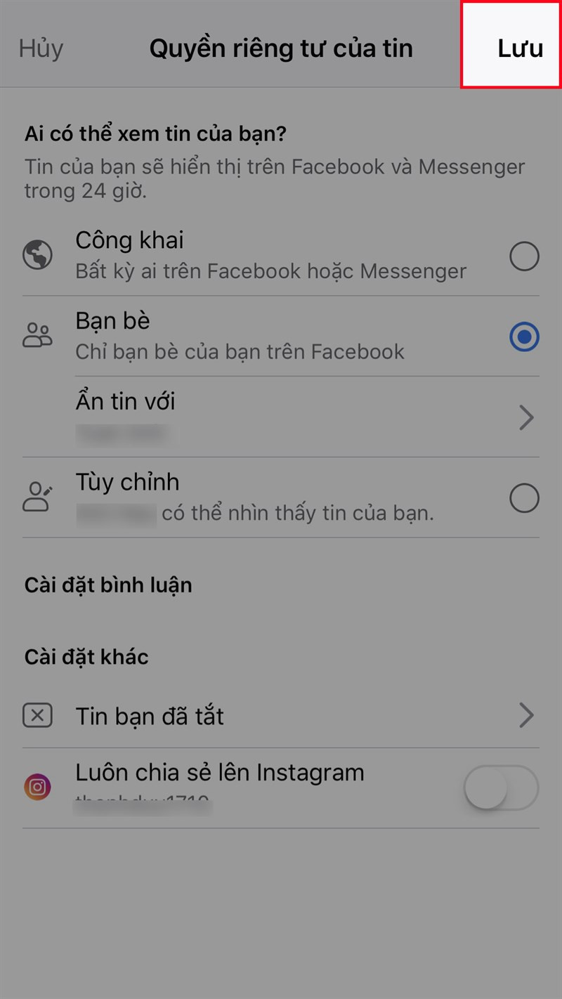 Nhấn "Lưu" để áp dụng cài đặt.