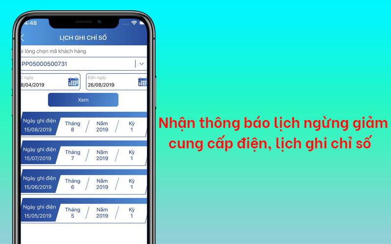 Nhận th&ocirc;ng b&aacute;o lịch ngừng giảm cung cấp điện, lịch ghi chỉ số