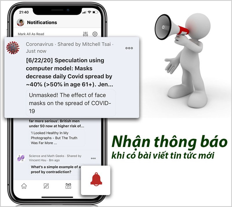 Nhận thông báo về chủ đề quan tâm