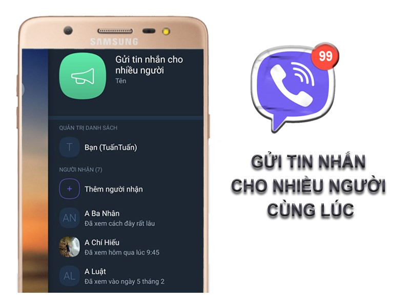 Nhắn tin đến nhiều người trong một thời điểm trên ứng dụng Viber Messenger