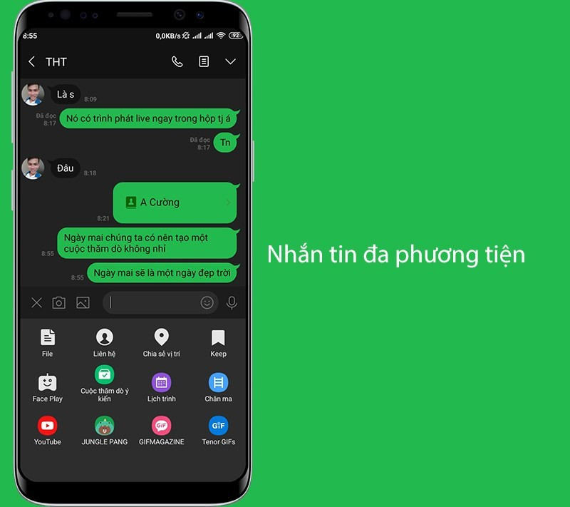 Nhắn tin, gửi ảnh, chơi trò chơi trên Line