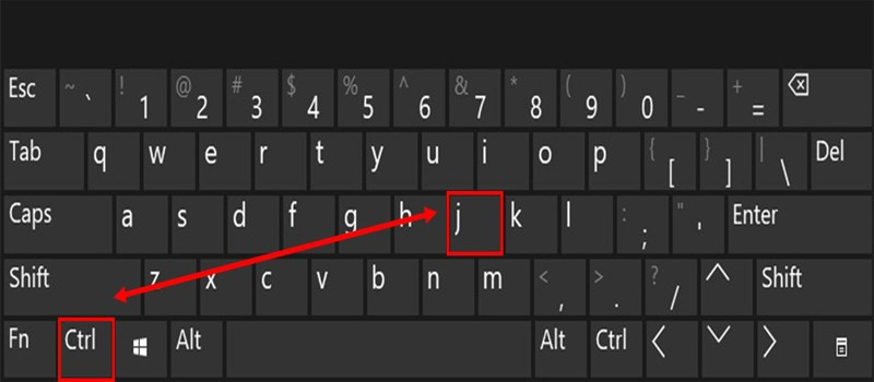 Nhấn tổ hợp phím Ctrl + J