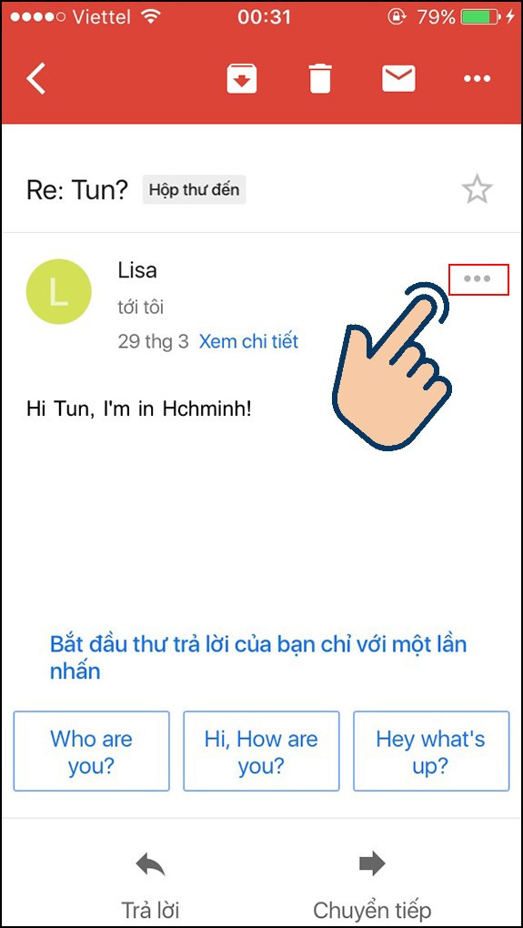 Nhấn vào biểu tượng ba chấm