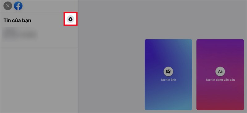 Nhấn vào biểu tượng bánh răng bên phải mục "Tin của bạn"