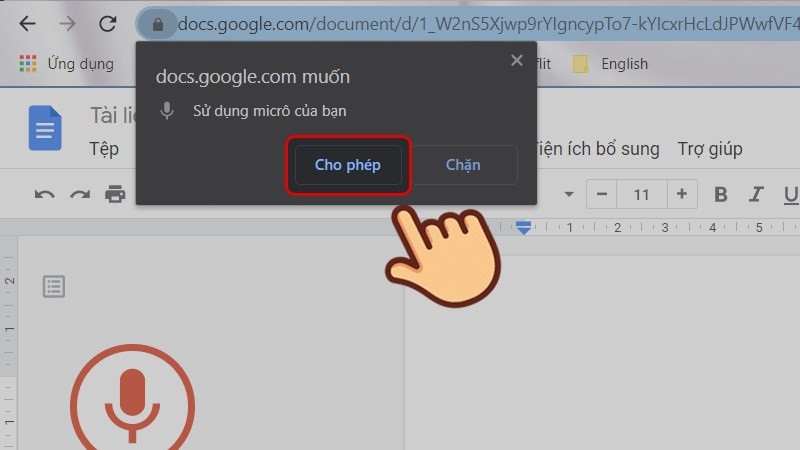 Nhấn vào Cho phép ở bảng hiện ra để cấp quyền sử dụng