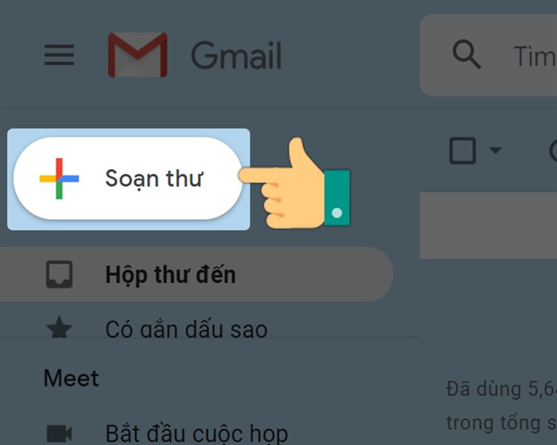 Nhấn vào soạn thư để bắt đầu