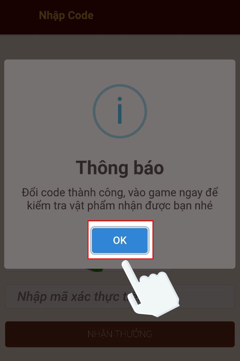 Nhấn v&agrave;o mục OK để x&aacute;c nhận