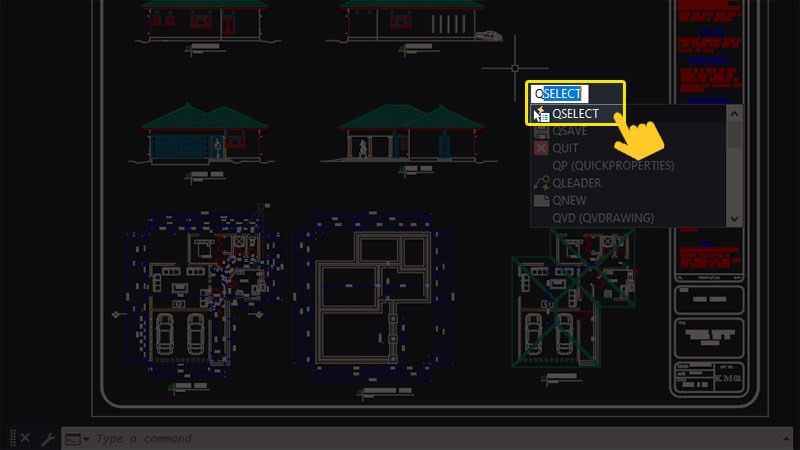 Nhập lệnh qselect