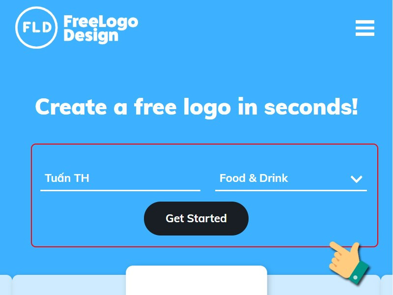 Nhập tên công ty trên FreeLogoDesign