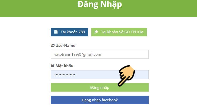 Nhập thông tin đăng nhập