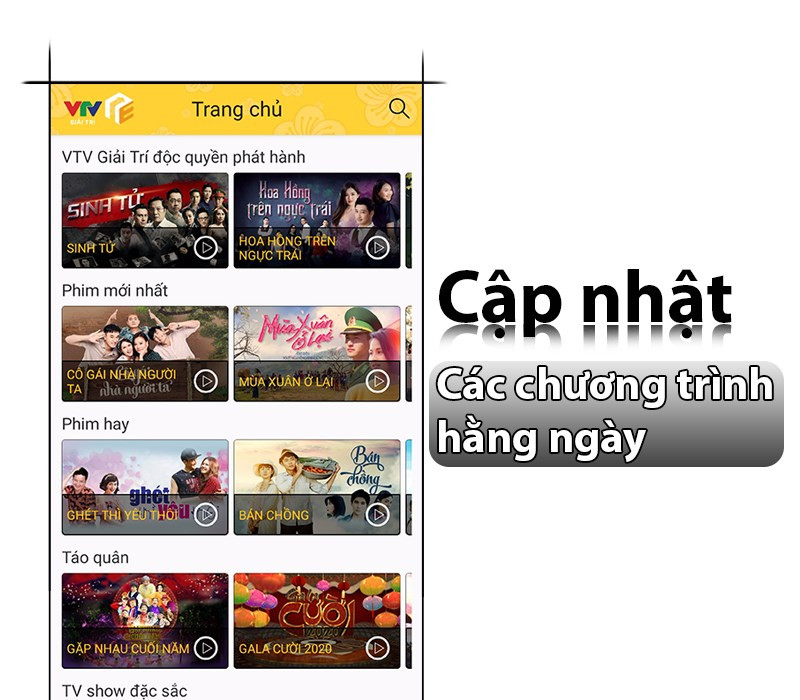 Nội dung cập nhật liên tục trên VTV Giải Trí