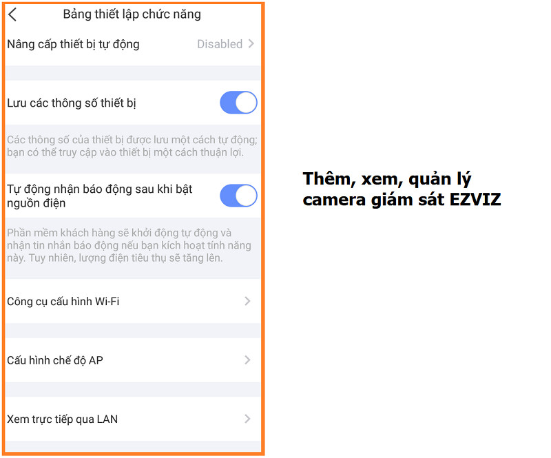 Quản lý camera EZVIZ