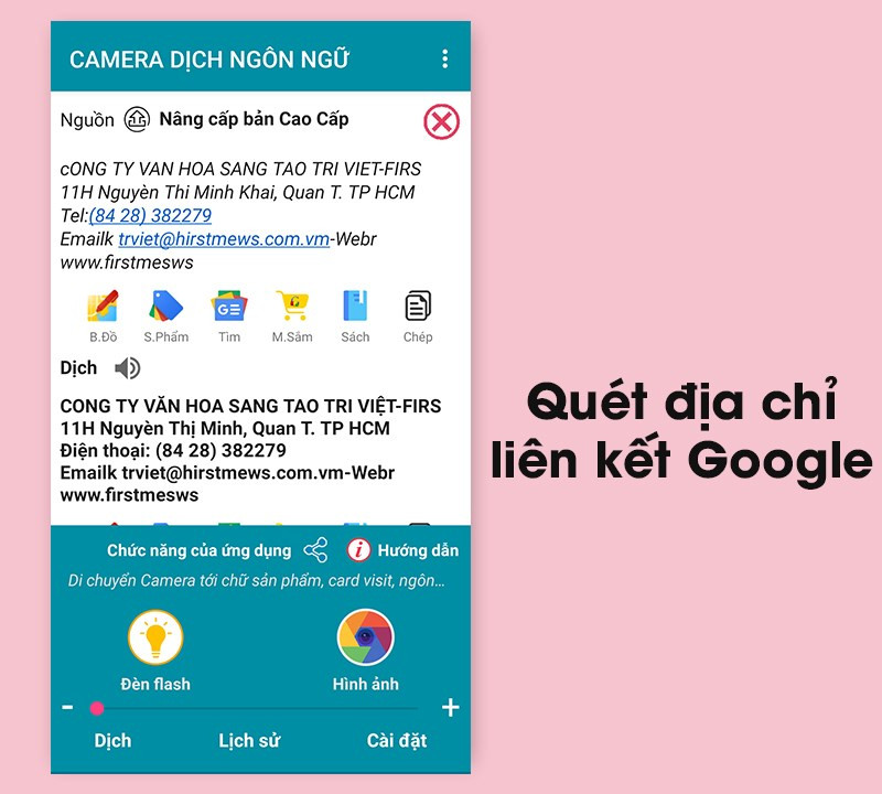 quét địa chỉ website, liên kết google