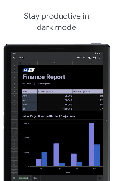 Screenshots Google Sheet - Ứng dụng trang tính của google