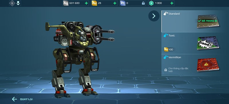 Skin robot trong War Robots PvP Multiplayer