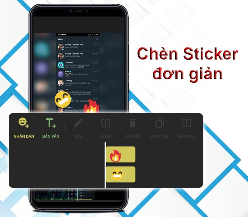 Sticker và văn bản trong InShot