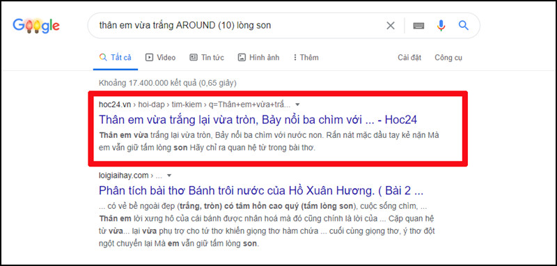 Sử dụng cụm từ “AROUND” khi tìm kiếm nội dung