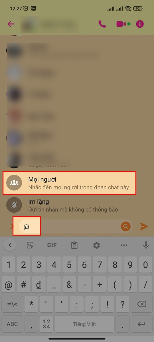 Tag tất cả thành viên trong nhóm chat Messenger