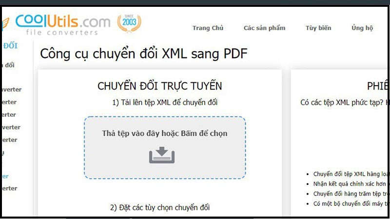 Tải lên file XML