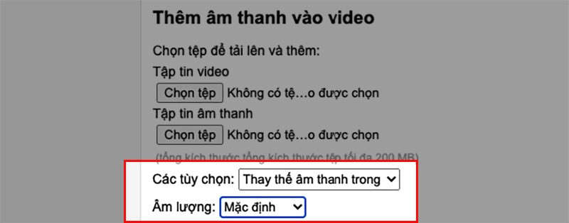 Tại mục C&aacute;c t&ugrave;y chọn v&agrave; mục &Acirc;m lượng bạn c&oacute; thể chọn