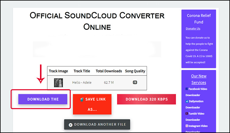 Tải nhạc SoundCloud bằng klickaud.co