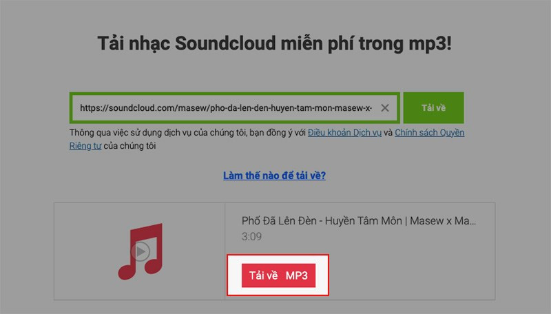 Tải nhạc SoundCloud bằng SaveFrom.net