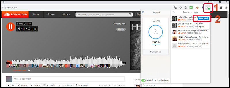 Tải nhạc SoundCloud bằng Skyload