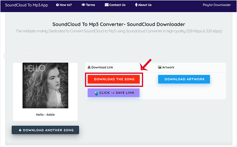 Tải nhạc SoundCloud bằng soundcloudtomp3.app