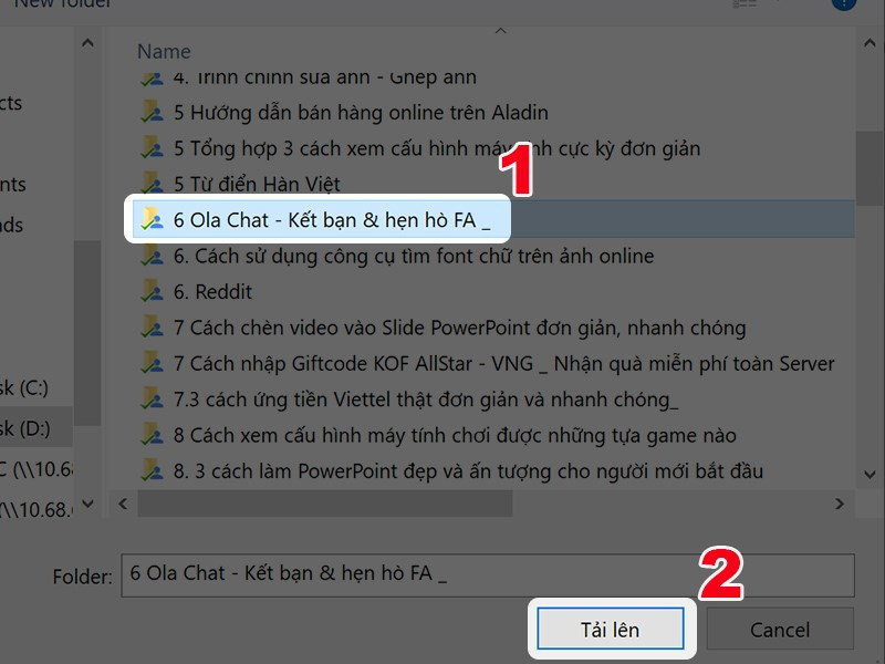 Tải thư mục lên Google Drive