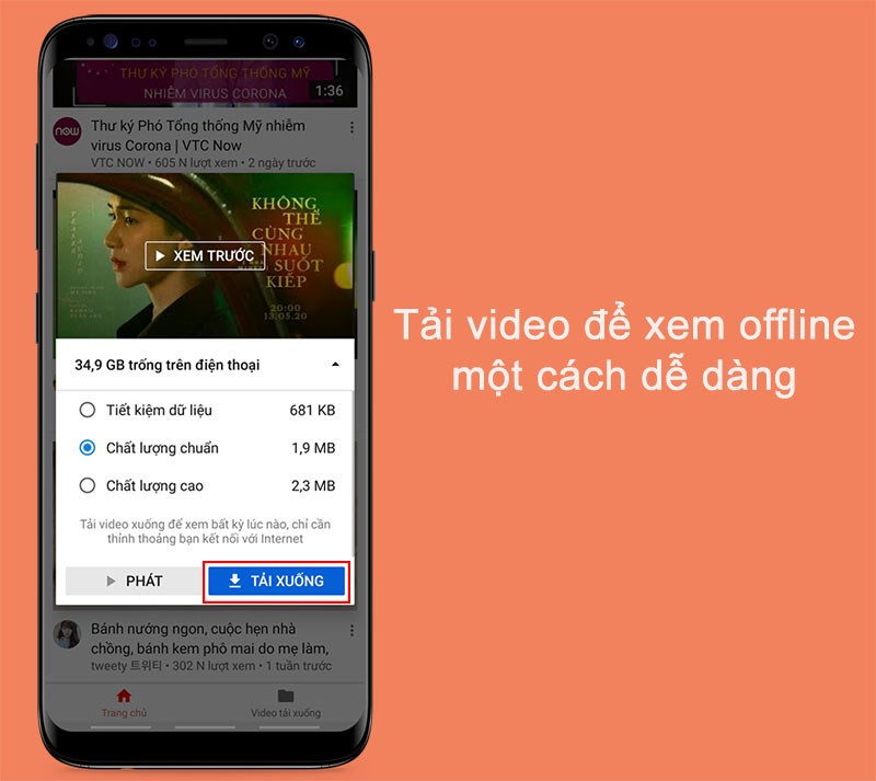 Tải video để xem offline dễ d&agrave;ng với ứng dụng YouTube Go