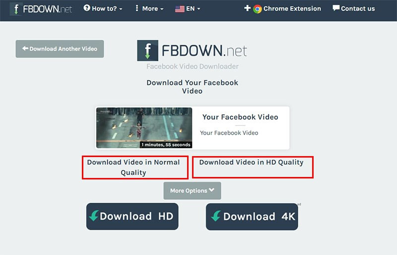 Tải video Facebook bằng Fbdown.net