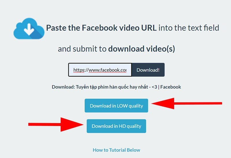 Tải video Facebook bằng Filevid.com