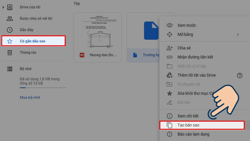 Tạo bản sao file