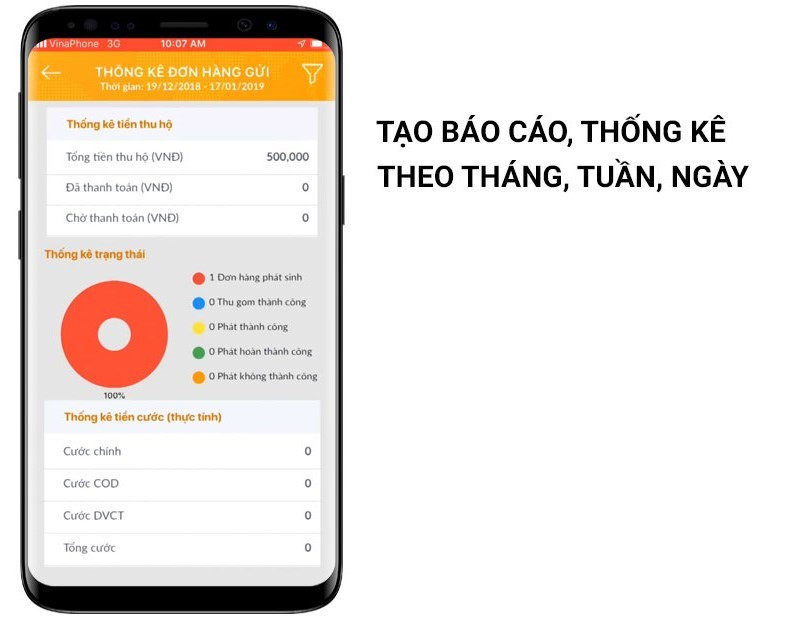 Tạo b&aacute;o c&aacute;o, thống k&ecirc; đơn h&agrave;ng theo ng&agrave;y, tuần, th&aacute;ng