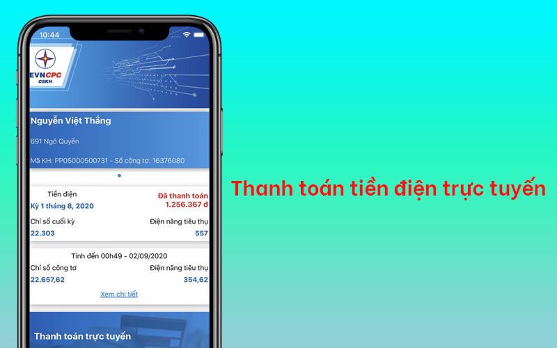 Thanh to&aacute;n tiền điện trực tuyến