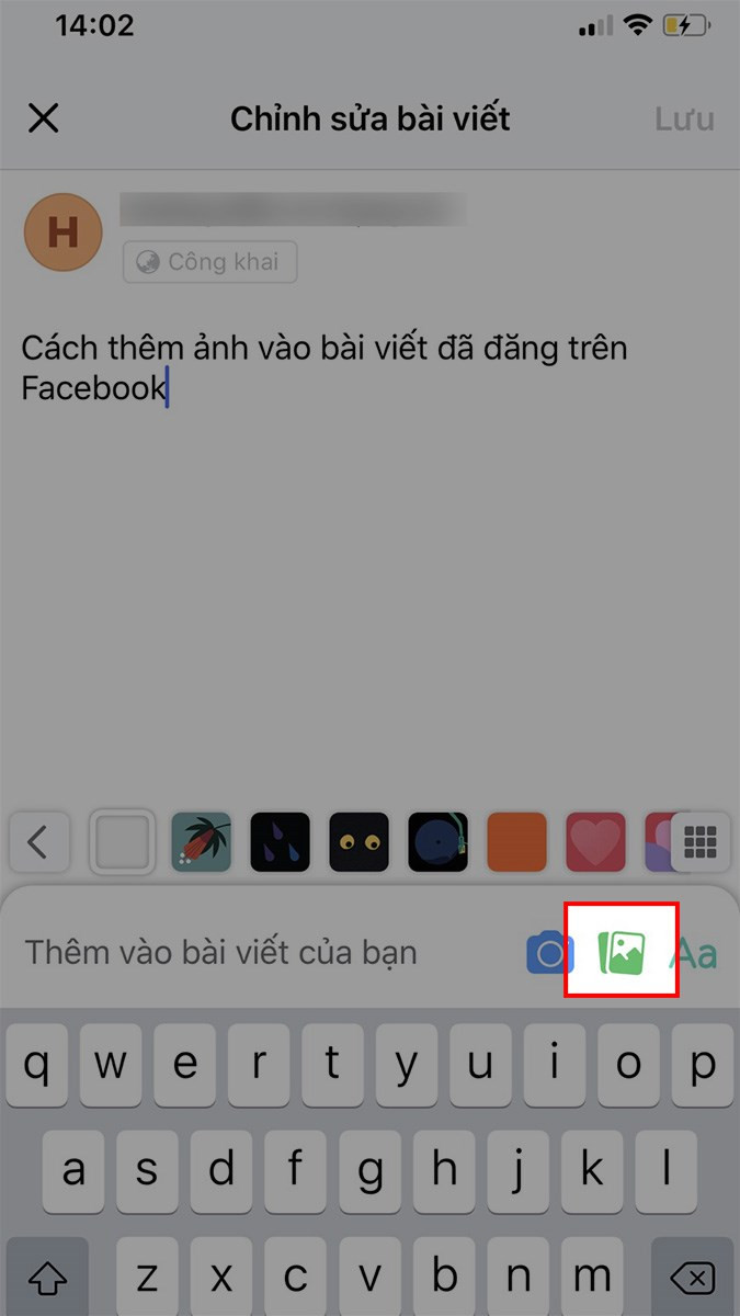 Thêm ảnh mới vào bài viết Facebook