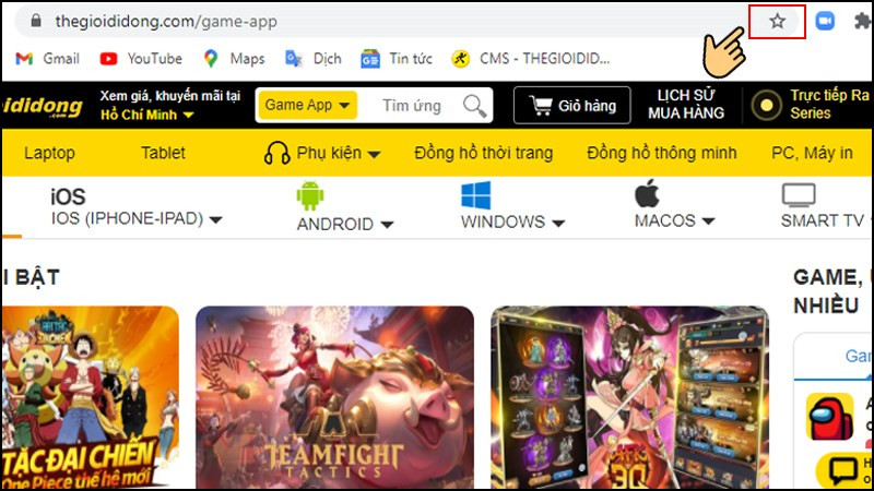 Thêm dấu trang trên Chrome