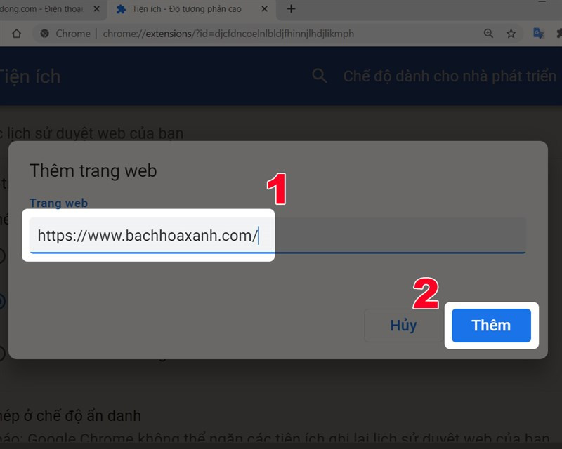 Thêm địa chỉ web